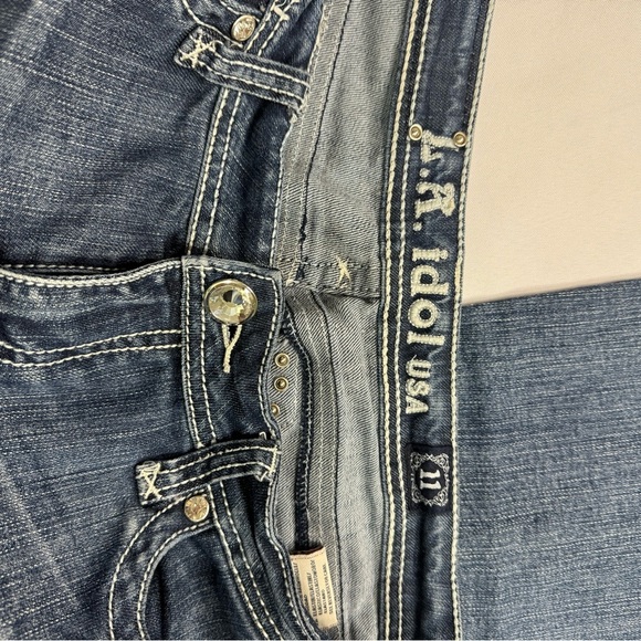 L.A. Idol Blue Boot Cut Jeans with Decorative Embroidery - Picture 8 of 8